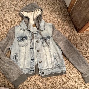 American Eagle Sweatshirt Denim Jacket